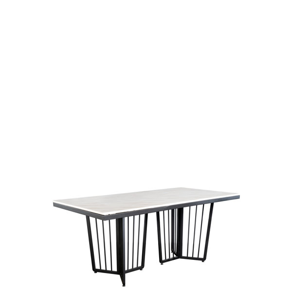 Statements by J Ricardo 71'' Genuine Marble Iron Dining Table Wayfair